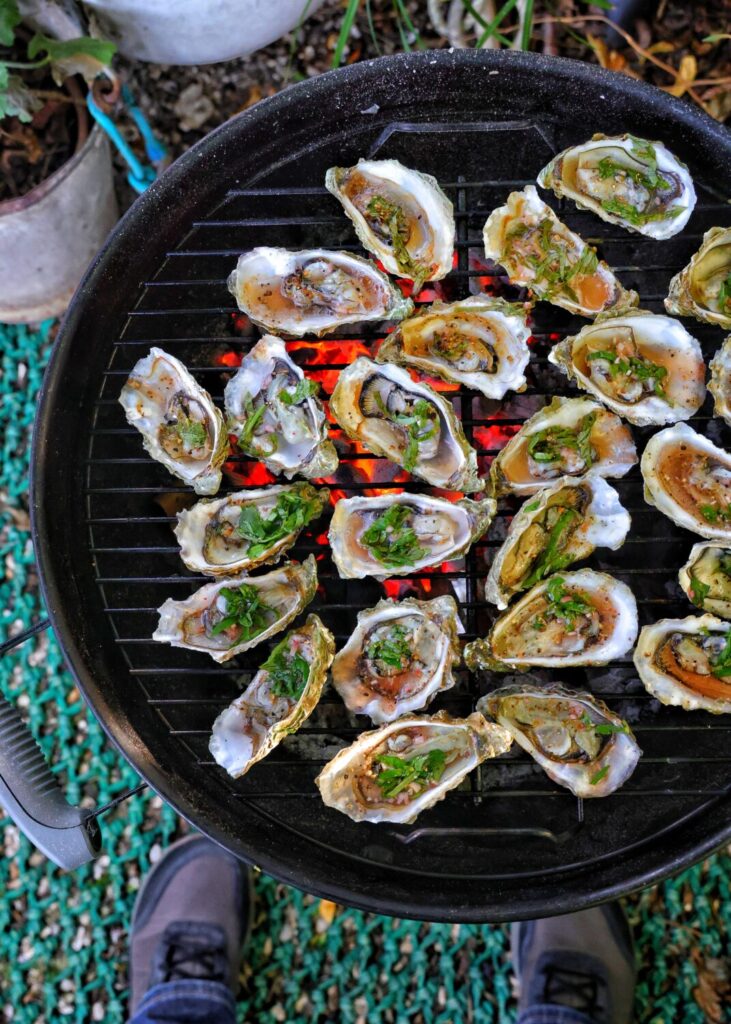 The Ultimate Live Fire Shellfish Feast - French Oysters and Basil Mignonette Sauce| Arcachon Bay