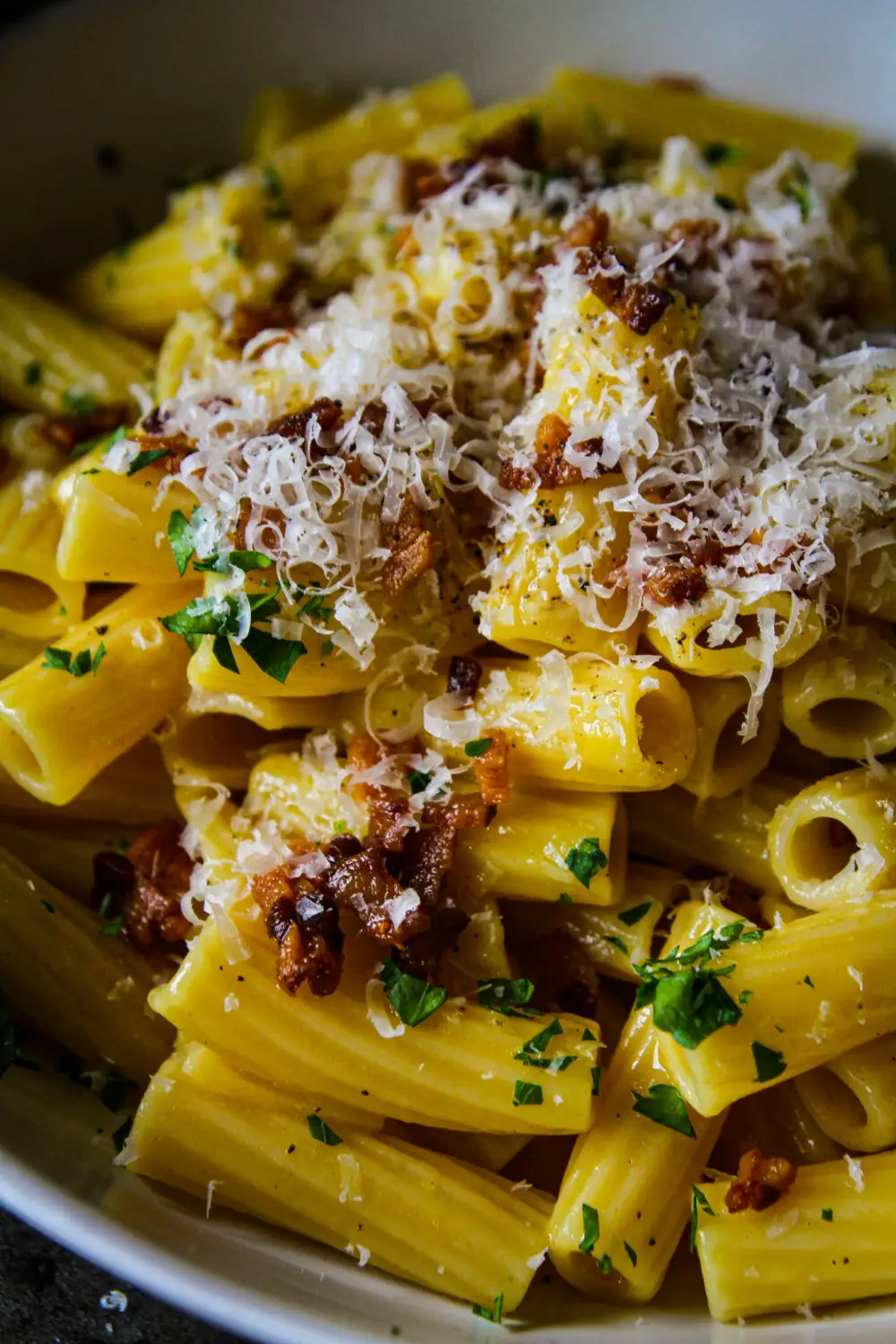 Close up and personal with carbonara!