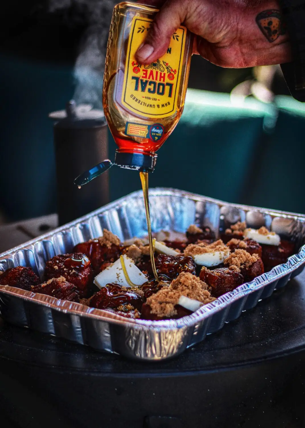 A little honey, spice and everything nice to finish our cherry chipotle pork belly burnt ends