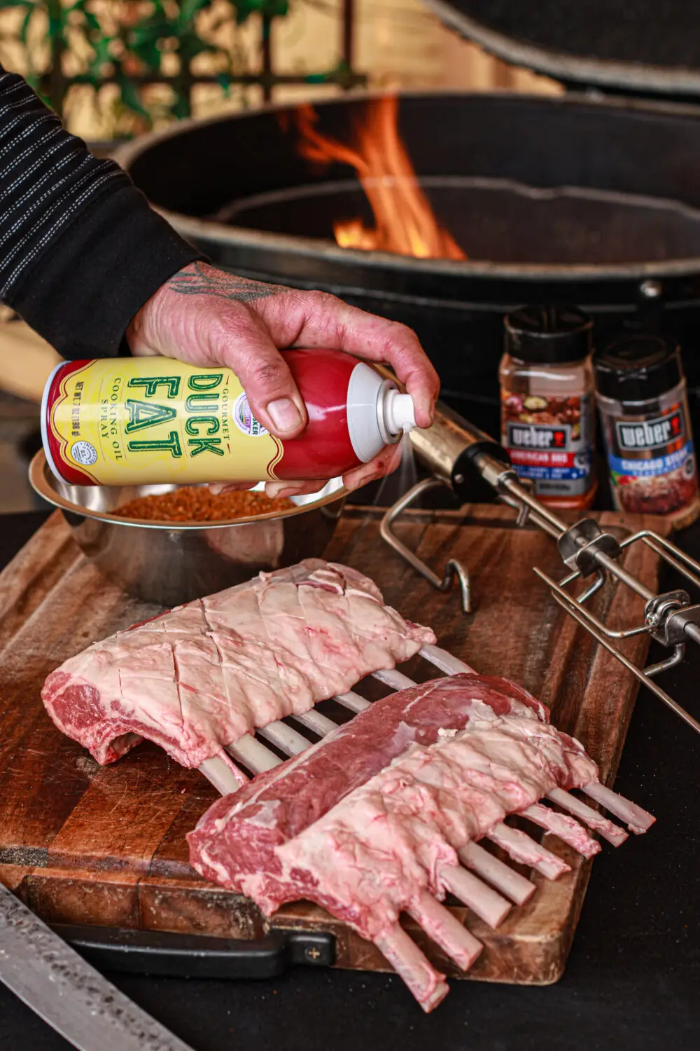 duck fat spray as a binder