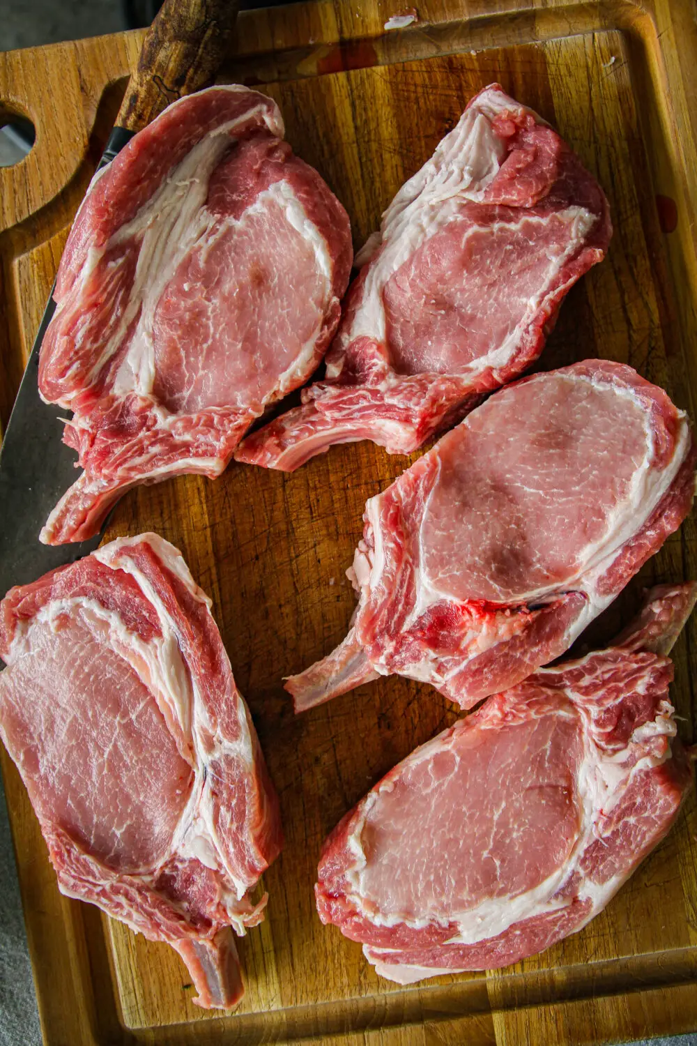 pork roast cut into chops