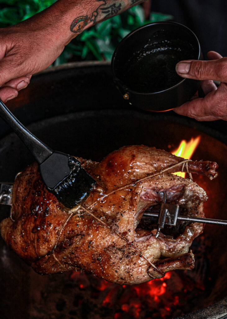 rotisserie duck with orange ginger glaze