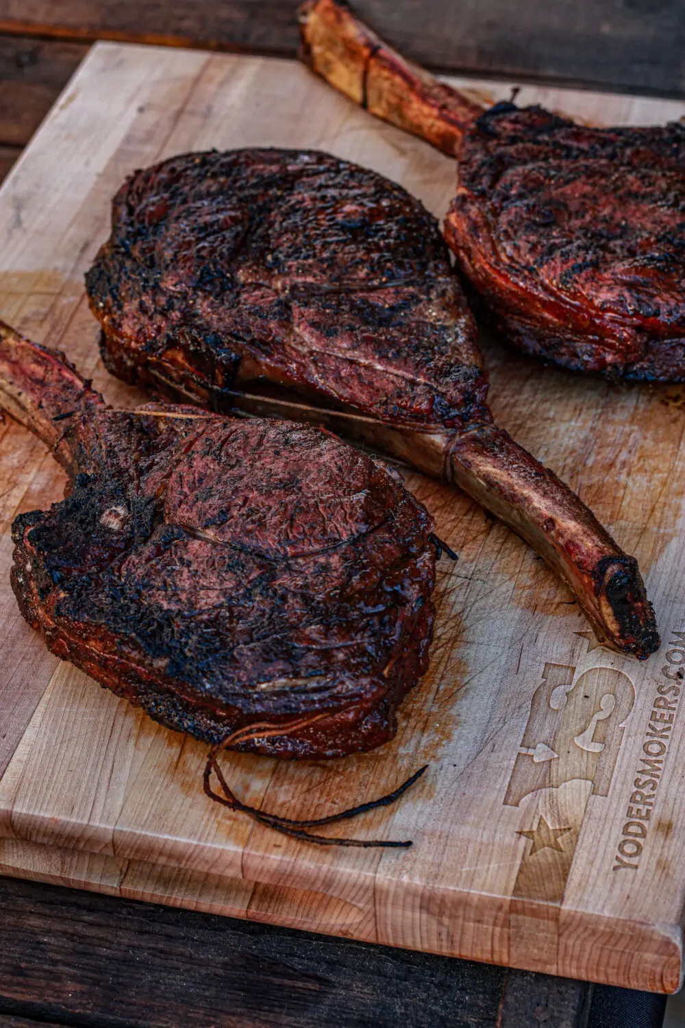 Cooked tomahawk ribeyes