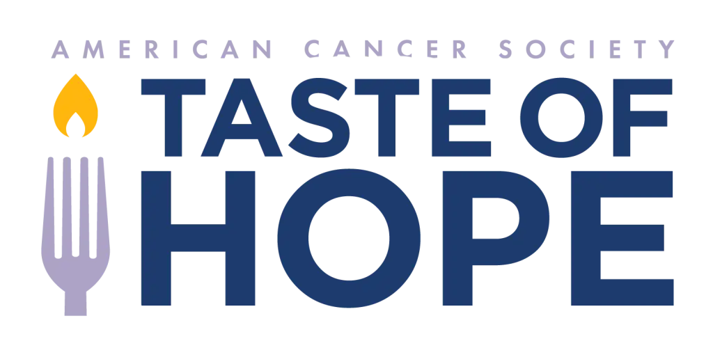 American Cancer Society Taste of Hope logo featuring a fork with a flame design.