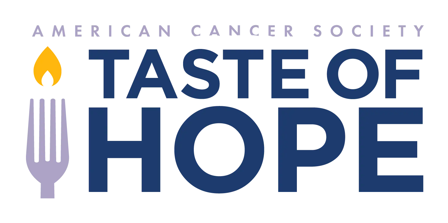 American Cancer Society Taste of Hope logo featuring a fork with a flame design.