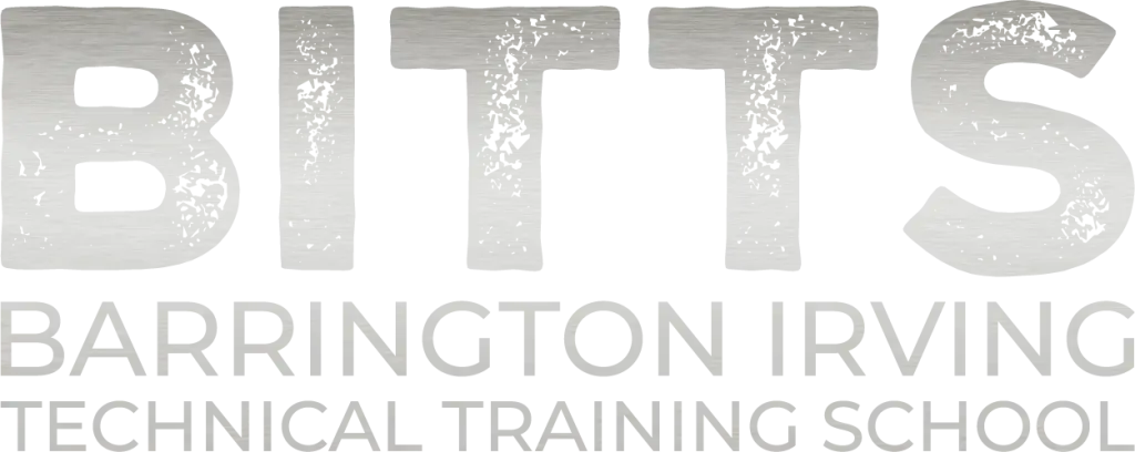 Logo displaying the text BHTS Parking Lifting Technical Services with a metallic finish.